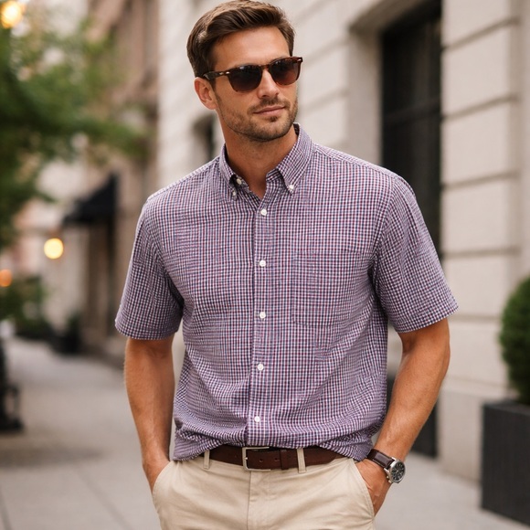 Essentials Other - John Ashford Essentials Short Sleeve Button-Down Shirt Men’s Large